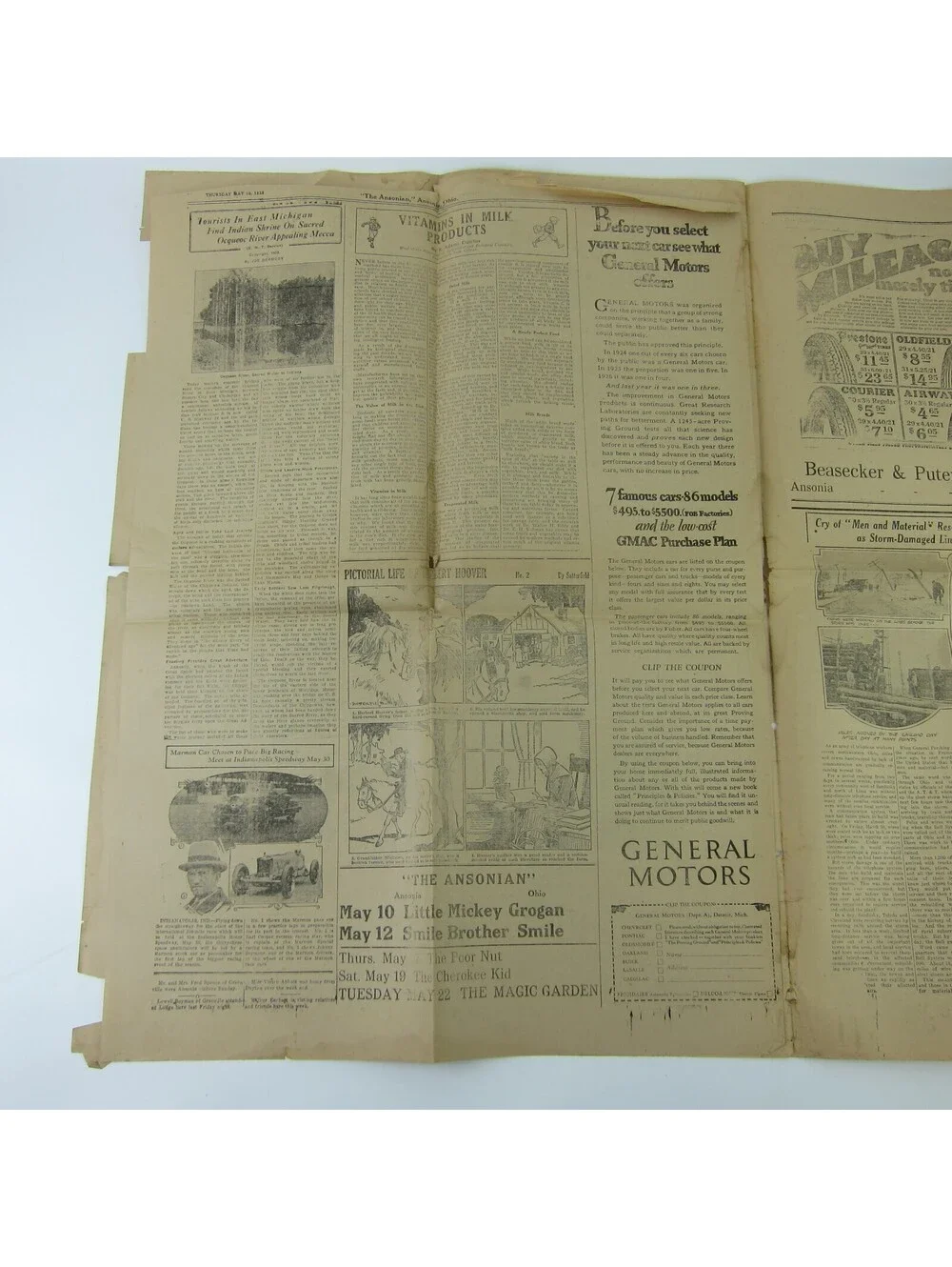 The Ansonian Newspaper Ansonia Darke County Ohio Thursday May 1928 Antique RARE